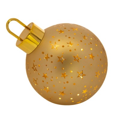 SFERA VETRO NATALIZIA D.25CM C/LUCE E STELLINE