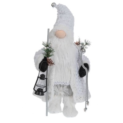 BABBO NATALE IN TESSUTO H45CM C/PAILLETTES,CAMPANELLINO E SACCO DONI