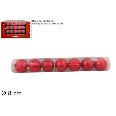 TUBO PALLE NATALIZIE 8CM 7PZ.