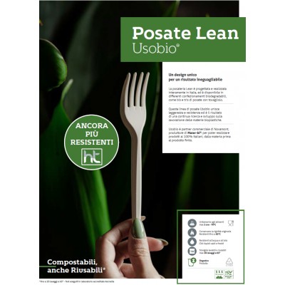 BIS POSATE BIO 100PZ 3,8gr Mater-bi +TOV.1v natur BUSTA KRAFT