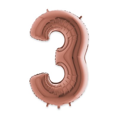PALLONCINO MYLAR ROSE GOLD NUMERI H.102CM