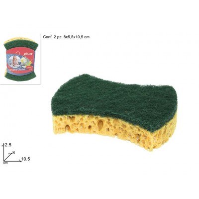 SPUGNA CUCINA 2PZ. GIALLA C/ABRASIVO